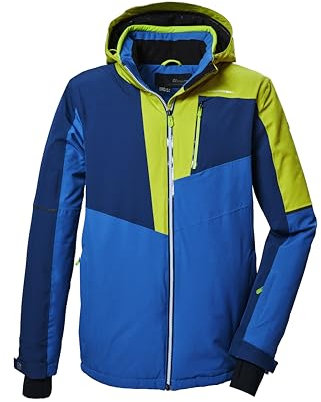 killtec Herren Skijacke/Funktionsjacke mit abzippbarer Kapuze und Schneefang KSW 76 MN SKI JCKT, dunkellime, XL, 41964-000