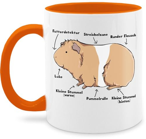 Tasse Tassen 325ml - Statement Sprüche - Meerschwein Anatomie I Meerschweinchen I Geschenk Meerschweinchen Liebhaber - 325 ml - Orange - meerschweinchentasse spruchtasse sarkasmus guinea