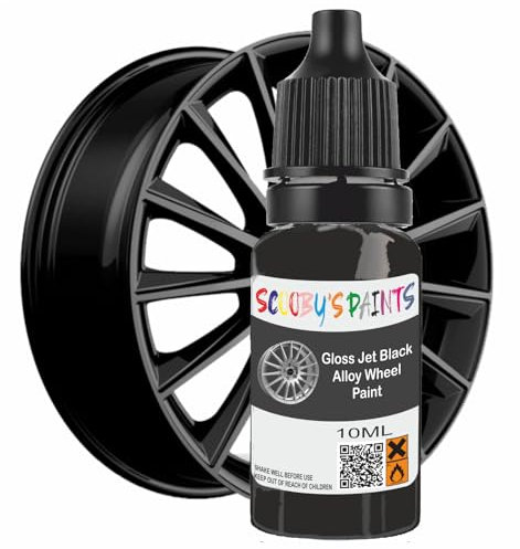 Touch Up Paint Alloy Wheel Scratch Repair Car Rim Repair Kit All In One Bottle (Gloss Jet Black)