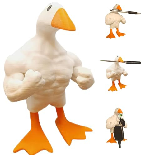 Magnetischer Gans Ente Schlüsselhalter, Einzigartiger Schlüsselhalter, Stehende Muskel Gans Statue, Lustiger Tier Magnetischer Schlüsselhalter, Magnetischer Werkzeughalter, Kawaii Schreibtisch