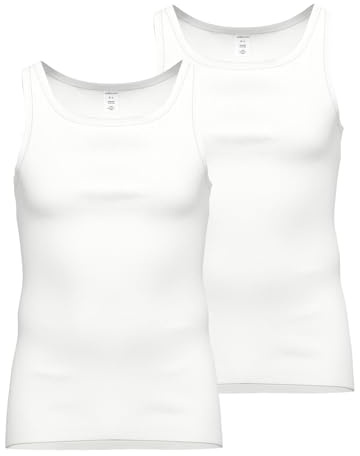 Ammann 2er Pack Herren Shirt Untershirt GOTS Unterhemd Feinripp, Farbe:Weiß, Artikel:-1 weiß, Größe:8