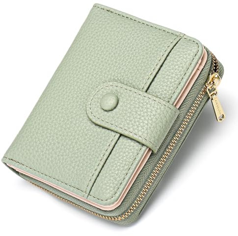 LOUEBICA Geldbörse Damen Klein,Damen Geldbörse aus Weichem Leder,mit Münzfach Kleines Zipper Brieftasche Kartenhalter