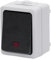 Interruptor de superficie de 1 llave y 2 vías, color gris; ideal para controlar luces y electrodomésticos en hogares y oficinas.