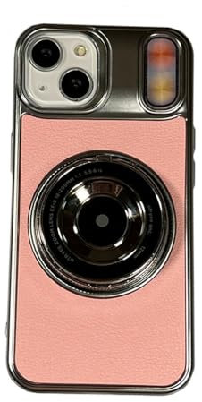 MVVKKY Custodia per supporto per specchio modello fotocamera per iPhone 15 Pro Max 14 13 11 12 Cover posteriore con staffa, 4, per iPhone 15 Pro Max