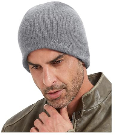 Zylioo XL-3XL Reversible Strickmütze Für Großen Kopf, Wintermütze Winter Beanie Mütze,Warme Knit Cuffed Watch Cap
