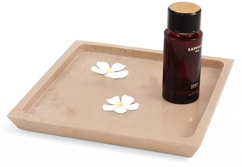 Radicaln Verona - Bandeja cuadrada de mármol de 25,4 cm, hecha a mano, para fiestas, ideal para entretenimiento, bandejas para servir alimentos y platos de velas