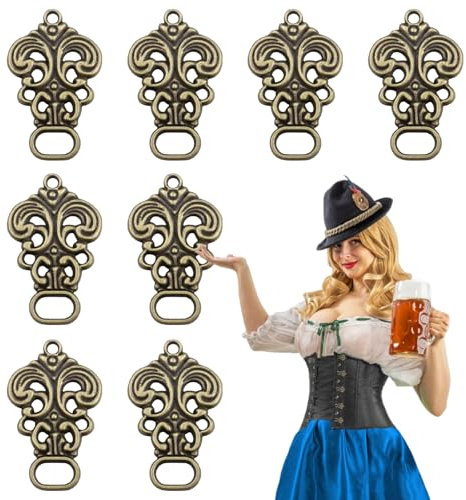 milaosk 8 Stück Dirndl Knöpfe,Miederhaken Dirndl zum Annähen Kleiderösen zum Schnüren Vintage Dirndl Haken Ösen Bronze für Dirndl band zum Schnüren Trachtenrock,Kleider 33x21mm