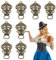 milaosk 8 Stück Dirndl Knöpfe,Miederhaken Dirndl zum Annähen Kleiderösen zum Schnüren Vintage Dirndl Haken Ösen Bronze für Dirndl band zum Schnüren Trachtenrock,Kleider 33x21mm