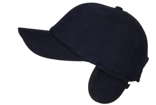 Nyls Création Casquette Cache Oreille Bleue Marine Velours Doublure Polaire Seyson - Taille Unique - Bleu