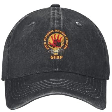 Baumwolle Vintage Washed Denim Baseballkappe Five Finger Death Punch Hüte Hip Hop Hut Baumwolle Baseball Cap individuell verstellbar Trucker Hut für Männer Frauen
