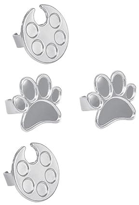 Didiseaon 4pcs Nail Ring Mixing Trays for Nail Gel Colour Blending Wearable Portable Design for Professional and Home Use for Parties and Events