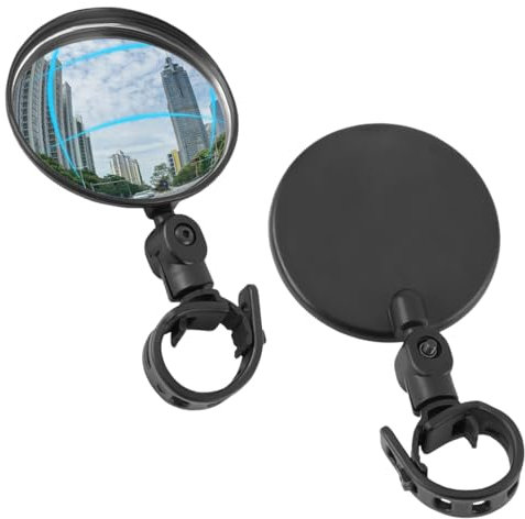 TEOZBLU 2 Stück Rückspiegel Fahrrad, 360° Drehbar Fahrradspiegel Klappbar, HD Fahrrad Rückspiegel Weitwinkel-stoßfester Rückspiegel passend für Fahrräder und Elektrofahrräder