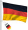 FBS Premium Deutschland Flagge mit Ösen - Wetterfeste Flagge Deutschland 250x150cm - Strapazierfähige Fahnen und Flaggen aus aller Welt - Deutschland Fahne aus Spun-Polyester 155g/m