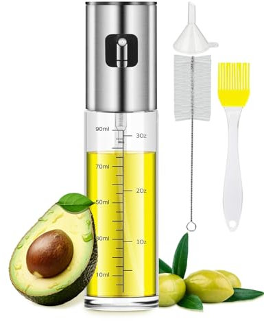 MRUN BONE Ölsprüher für Speiseöl Sprüher Öl Sprühflasche Heißluftfritteuse Ölspray zum Kochen Airfryer Oil Spray Bottle für Salat, Grillen, Backen, mit Skala & Trichter