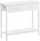 HOOBRO Konsolentisch, schmaler Beistelltisch mit 2 Stoffschubladen, 75 cm Flurtisch, Sofatisch im Industriestil, für Eingangsbereich, Wohnzimmer, Flur, Weiß EWW71XG01