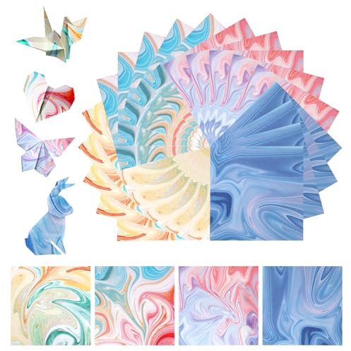 ZMDMAH 400 Fogli di Carta per Origami, 9,5 x 9,5 cm Motivo Origamifogli con Gradiente di Colore Quadrato Origami, per Fai da Te Confezione Regalo Avvolgere Compleanni Feste Scrapbook