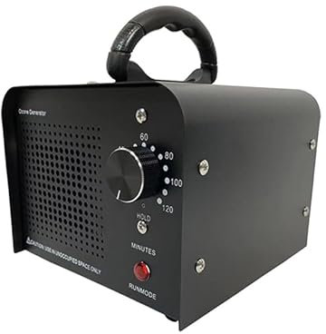 Yuning Générateur d'Ozone Domestique 60000 mg/h, Machine à Ozoner avec Affichage de la Température et de l'Humidité,Purificateur d'Air à l'Ozone Éliminateur d’Odeurs avec Minuteur pour Bureau,Voiture