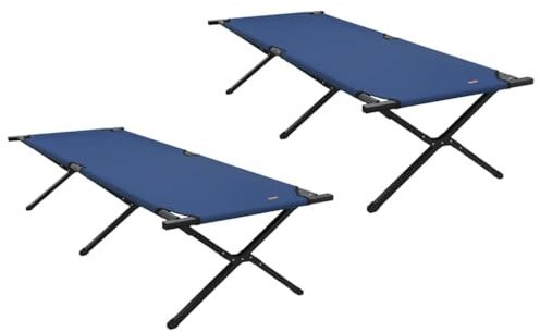 vidaXL Faltbare Sonnenliegen 2 Stück in Blau aus 600D Oxford Stoff. Tragbare Liegen mit Tragetasche für Camping und Strand. Faltbar, bequem und minimalistisch – perfekt für die Terrasse.
