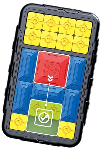 Ruwshuuk Slide Puzzle,Educational Fidget Toys Adults - Multifunctional Sliding Block Game with 500+ Challenges, Brain Teasers for Road Trip Family Activities