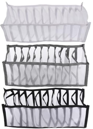 BESTYASH Socken Sortierbox 3Er Set Aufbewahrungsbox Für Socken Unterwäsche Und Unterhosen Stapelbarer Schubladeneinsatz Für Kleiderschrank 12.60 X 4.72 X 4.72 in