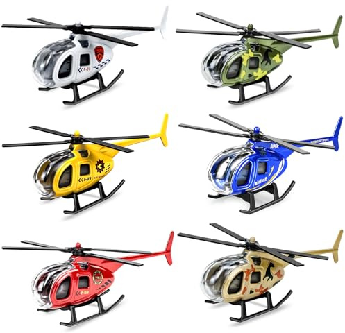 Tcvents 6 Stück Militär-Hubschrauber aus Metall - Spielzeug Flugzeuge für Jungen 3-8 Jahre Geburtstagsgeschenk