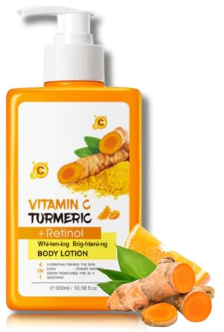 Vitamin C Kurkuma Retinol Body Lotion - Bodylotion Damen & Herren - Körperlotion Aufhellend & Feuchtigkeitsspendend - Body Cream Glättend - Körpercreme sehr trockene haut