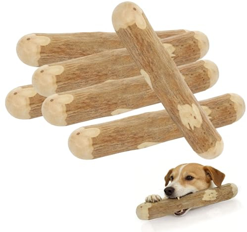 DNTHYRIN 6 Pcs Coffee Wood Dog Chew, Olive Wood Dog Chews, Dogs Chew Sticks 6-Pack Dental Care Suitable for Most Dogs