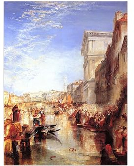 SDYSKKUG William Turner Impression sur Toile. Célèbre Peinture Reproduction. Canal. D'art Mural Tableau Decoration Salon 80x60cm Sans Cadre