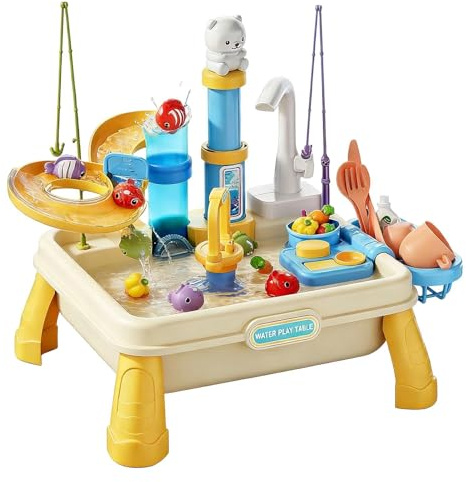 Wasser-Spieltisch,Sinnesaktivität im Freien mit eingebauter Wasserpumpe | Für und Mädchen von 4-8 Jahren, für Terrasse, , Garten, Park, Kita,Für und Mädchen von 4-8 Jahren, für Spielplatz, Terrasse, G