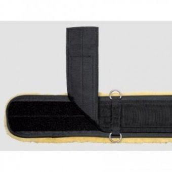 CHRIST Lammfell Western Sattelgurtschoner zum Aufkletten Länge 26 Zoll (65 cm), schwarz/anthrazit