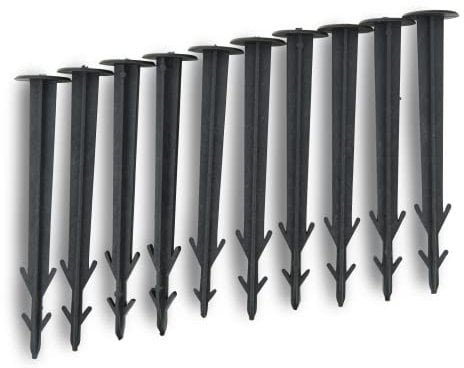 Windhager Folien- und Vlieshalter, Gartenvlies Zubehör, Wetterfest, Wiederverwendbar, aus Kunststoff, mit Widerhaken, 11,5 cm, 10 Stück, 06273
