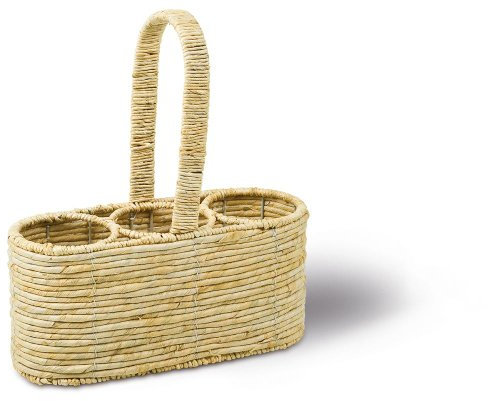 Adam Schmidt Flaschenkorb oval, Natur, T 32cm x B 12cm x H 15/36cm