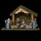 Beleuchtete Weihnachtskrippe mit 8 Krippenfiguren 32 cm