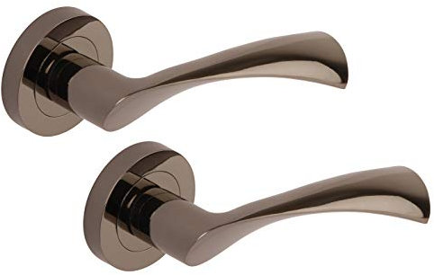 Excel DH3540 Flex Passage Door Handles on Round Rose, Black Nickel