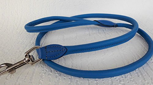 Luxus HUNDELEINE, Runde Leine, Leder 130cm/10mm Dunkel Blau (PL.1.3.6.41)