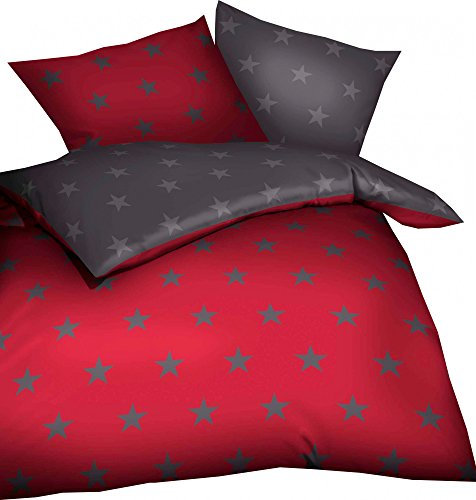 KAEPPEL Feinbiber-Bettwäsche Stars, 2-tlg. rubin, 155X220 CM