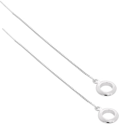Sterlingsilber Kreis Durchzieher Ohrringe