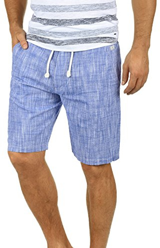 Blend BHBones Herren Shorts Kurze Hose Bermuda mit Leinen-Optik Eingrifftaschen 100% Baumwolle Regular fit, Größe:S, Farbe:Marine Blue (74635)