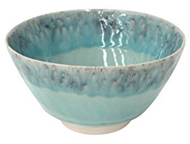 Costa Nova Salatschale Madeira: Steinzeug-Schüssel mit reaktiver Glasur & Craquelée-Finish, Spülmaschinen- und Mikrowellengeeignet, Stapelbar, Handveredelt, Blau, Ø 24,3 cm