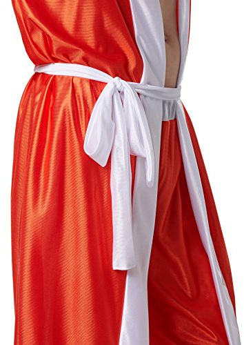 dressforfun Men’s Boxer Costume | Elasticated shorts | Hooded ring jacket | Incl. boxing gloves and belt (Red M | No. 301835)