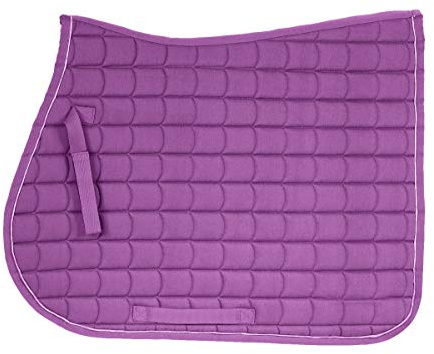 HORZE Limited Color Full All Purpose Purple Casual Comfort Quilted Cotton Padded English Saddle Pad Stirrup Leather Fasteners Girth Strap