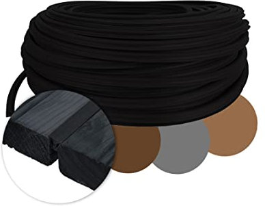 DILUMA Terrassenfugenband 100 Meter Schwarz für Terrassen mit Fugenabstand von 5,0 bis 7,5 mm - Fugendichtband für Terrassendielen aus Holz & WPC - UV Stabil, Witterungsfest, Temperaturbeständig