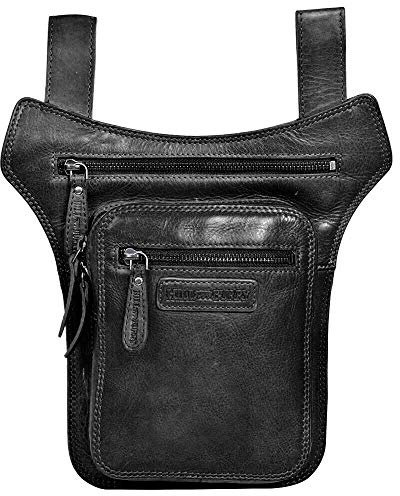 HILL BURRY • Beintasche aus Leder Gürteltasche Hip Bag Hüfttasche Biker HB6219