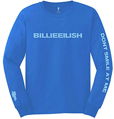 Billie Eilish BILLIELST04MBL02 T-Shirt, Blue, Medium