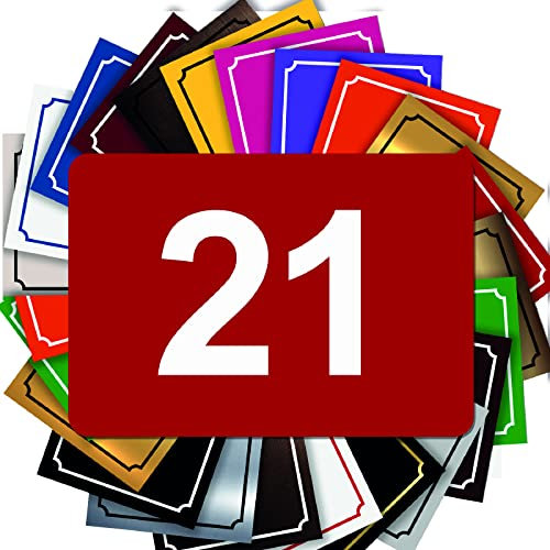 Nummer für Briefkastenaufkleber - Hausnummer PVC - Gravierte Personalisierbare Plakette - MITTEL 7 x 5 cm (Rot)