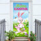Kalolary Frohe Ostern Haus Flaggen, Große Häschentür Banner Party Zubehör Tür Hängende Dekoration Schild Hängen für Osterfeier Urlaub Hochzeit Garten Flagge Party im Freien Außen Dekor (78 X 35)