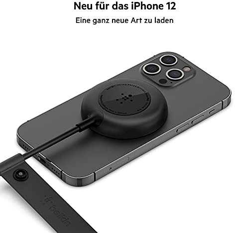 Belkin MagSafe ladegerät, Magnetisches Kabelloses Ladegerät (20-W-Netzladegerät mit 2-m-Kabel enthalten, für die iPhone 14 Serie, iPhone 13 Serie und andere MagSafe-fähige Geräte) – Schwarz
