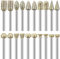 Fraise Diamant, Lot de 20 Fraises Diamantées Tige 1/8 Compatible avec Dremel pour Sculpture Gravure Meulage Polissage de Pierre, Roche, Verre, Céramique