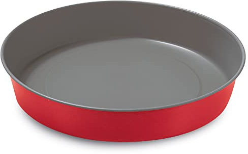 Guardini, Tortiera liscia Ø 28 cm, Acciaio con rivestimento antiaderente, Rosso e Grigio, Made in Italy, Linea Rossana