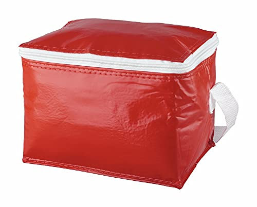 ANTEVIA - Sac Isotherme 15 x 21 x 15cm | Plus DE 10 MODÈLES |Glacière | Matière: PVC |Couleur : Rouge (Coolcan Rouge)